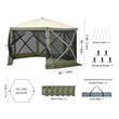 Pavilion de gradina cu 6 pereti laterali, Pliabil, 3.66 x 3.66 x 2.4, Verde, Geanta transport, UV
