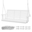 Leagan din lemn de cedru, 3 persoane, Alb, Lanturi si accesorii prindere, 1702x710x600 mm, max 362 kg