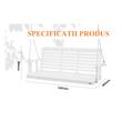 Leagan din lemn de cedru, 3 persoane, Alb, Lanturi si accesorii prindere, 1702x710x600 mm, max 362 kg
