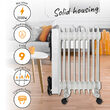 Calorifer electric cu ulei Adler Alb, 9 elementi, 3 trepte de putere 800W/1200W/2000W