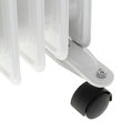 Calorifer electric cu ulei, 13 elementi, 4 x roti, 3 trepte de putere 1000W/1500W/2500W, Afisaj led, Alb, Telecomanda