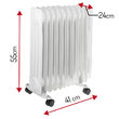Calorifer electric cu ulei Adler Alb, 9 elementi, 3 trepte de putere 800W/1200W/2000W