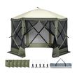 Pavilion de gradina cu 6 pereti laterali, Pliabil, 3.05 x 3.05 x 2.29 m, Verde, Geanta transport, UV