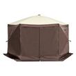 Pavilion de gradina cu 6 pereti laterali, Pliabil, 3.81 x 3.81 x 2.28 m, Maro, Geanta transport, UV