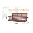 Leagan din lemn de cedru, 3 persoane, Maro, Lanturi si accesorii prindere, 1702x710x600 mm, max 362 kg