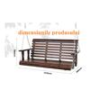 Leagan din lemn de cedru, 3 persoane, Maro, Lanturi si accesorii prindere, 1370 x 710 x 600 mm, max 362 kg