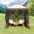 Pavilion de gradina cu 4 pereti laterali, Pliabil, 1.83 x 1.83 x 2.1 m, Maro, Geanta transport, UV