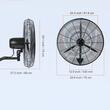 Ventilator cu pulverizare apa, oscilant de perete, Industrial, diametru 616 mm, Metal, IP44, 115 W, 3 viteze