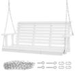Leagan din lemn de cedru, 3 persoane, Alb, Lanturi si accesorii prindere, 1370 x 710 x 600 mm, max 362 kg