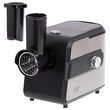 Masina de tocat carne cu accesorii carnati si razatoare, 600 W, Inox, Negru/Gri, 3 site, 1 kg/min