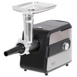 Masina de tocat carne cu accesorii carnati si razatoare, 600 W, Inox, Negru/Gri, 3 site, 1 kg/min