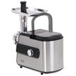 Masina de tocat carne cu accesorii carnati si razatoare, 600 W, Inox, Negru/Gri, 3 site, 1 kg/min