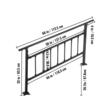 Balustrada otel forjat, max 5 trepte Vivatechnix Negru Mat, Inaltime 83.5 cm, lungime 172.5 cm, pozitii reglabile