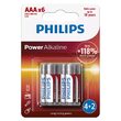 Set 6 baterii Philips LR03, AAA, Power Alcaline, blister
