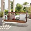 Leagan din lemn de cedru, 3 persoane, Suport sticle rabatabil, Maro, Lanturi si accesorii prindere, 1523x710x600 mm, max 362 kg