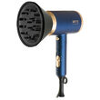 Uscator de par ionizant cu difuzor si maner pliabil, 1800 W, 2 trepte temperatura, Albastru