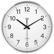 Ceas de perete, mecanism quartz, Teesa, diametru 25 cm, Alb, 1 x AA, Aluminiu/Sticla