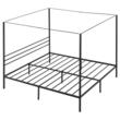 Pat cu baldachin King Size, fara saltea, 2095 x 1930 x 1830 mm, Capacitate max 363 kg, Otel, Negru