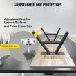 Set 2 picioare pentru mese, Vivatechnix trapez, Otel, 40.6 x 45 cm, max 600 kg, reglaj pentru stabilitate