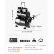 Kit aerograf cu compresor, 23-25 ​​L/min, 120 W, duza 0.2, 0.3, 0.5 mm, Volum 9 ml, 4 x vopseluri acrilice