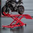 Cric hidraulic pentru motociclete, Capacitate 450 kg, Inaltime 218-787 mm, 4 x roti pivotante
