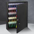 Cutie pentru 100 chei, Otel, dimensiune 450 x 380 x 84 mm, Incuietoare, negru, 100 etichete colorate
