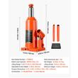 Cric hidraulic tip butelie, 12 tone, Inaltime 230-440 mm, brat lung, ridicare multidirectionala