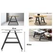 Set 2 picioare pentru mese, Vivatechnix trapez, Otel, 40.6 x 45 cm, max 600 kg, reglaj pentru stabilitate