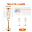 Set 2 vaze pentru evenimente/nunti, Auriu, Inaltime 55 cm, Otel carbon