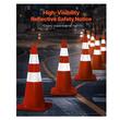 Set 12 conuri rutiere de avertizare, Flexibile, PVC, Inaltime 73 cm, 2 x coliere Reflectorizante