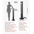 Ventilator turn, Oscilatie 70 grade, 3 x viteze, temporizare 12 ore, 58 dB, Negru, 60 W
