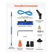 Perie telescopica pentru spalat panouri solare, 7.3 m, Furtun apa 20 m, Aluminiu, Greutate 3.5 kg, Dozator sapun