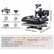 Presa termica 8 in 1 pentru tricouri/sepci/cani, 1050 W, 0-250 ℃,  Dimensiunea plăcii de încălzire 38 x 38 cm