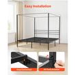Pat cu baldachin King Size, fara saltea, 2095 x 1930 x 1830 mm, Capacitate max 363 kg, Otel, Negru
