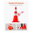 Set 12 conuri rutiere de avertizare, Flexibile, PVC, Inaltime 73 cm, 2 x coliere Reflectorizante