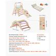 Spatiu de joaca Montessori 9in1 pentru copii, Lemn, Perna, Triunghi, Arc și Rampa, 2 x Masinute, max 68 kg, Anti-rasturnare, Curcubeu