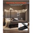 Pat cu baldachin King Size, fara saltea, 2095 x 1930 x 1830 mm, Capacitate max 363 kg, Otel, Negru