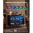 Dulap pentru sticle si pahare, Lumina Led RGB, 1200 x 400 x 900 mm, Negru