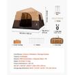 Cort instant gonflabil cu pompa reincarcabila, 8 x persoane, ferestre, Impermeabil, 420 x 270 x 220 cm, Maro
