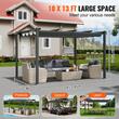Pavilion cu acoperis retractabil, 2.96 x 3.95 x 2.3 m, impermeabilizare superioara si protectie solara UV50+, Aluminiu/Poliester, Gri