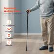Baston pliabil aluminiu, 5 niveluri de inaltime 805 - 925 mm, anti-alunecare, Negru, Fractionabil in 3 parti