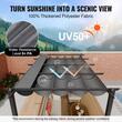 Pavilion cu acoperis retractabil, 2.96 x 3.95 x 2.3 m, impermeabilizare superioara si protectie solara UV50+, Aluminiu/Poliester, Gri
