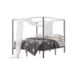 Pat cu baldachin King Size, fara saltea, 2095 x 1930 x 1830 mm, Capacitate max 363 kg, Otel, Negru