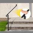 Balustrada fier forjat, 2-3 trepte Vivatechnix Negru Mat, Inaltime 159.6 cm, lungime 76.5 cm, pozitii reglabile