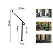 Balustrada fier forjat, 2-3 trepte Vivatechnix Negru Mat, Inaltime 159.6 cm, lungime 76.5 cm, pozitii reglabile