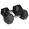 Set 2 gantere din fonta cauciucata 2 x 10 Kg