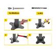 Balustrada fier forjat, 2-3 trepte Vivatechnix Negru Mat, Inaltime 159.6 cm, lungime 76.5 cm, pozitii reglabile