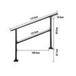 Balustrada fier forjat, 2-3 trepte Vivatechnix Negru Mat, Inaltime 159.6 cm, lungime 76.5 cm, pozitii reglabile