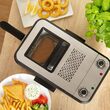 Friteuza inox 2200 W, capacitate 3.2 l, maner detasabil
