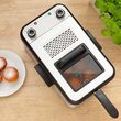 Friteuza inox 2200 W, capacitate 3.2 l, maner detasabil